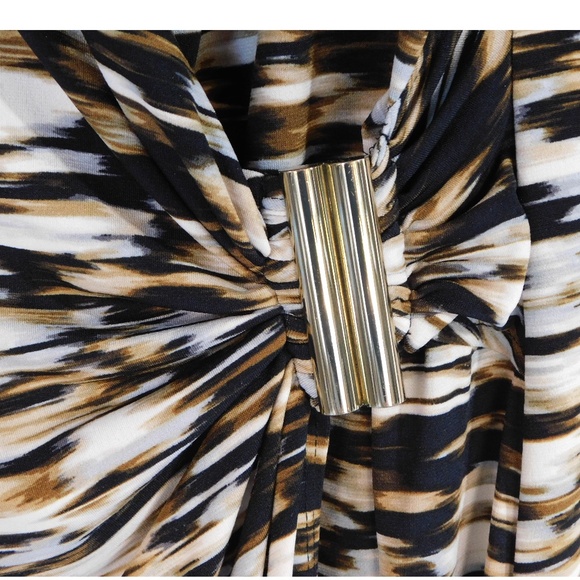 Calvin Klein Faux-Wrap Midi Dress - Size L - Picture 3 of 4